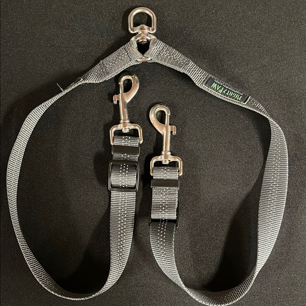 Mighty Paws Nylon Reflective Double Dog Leash NWOT